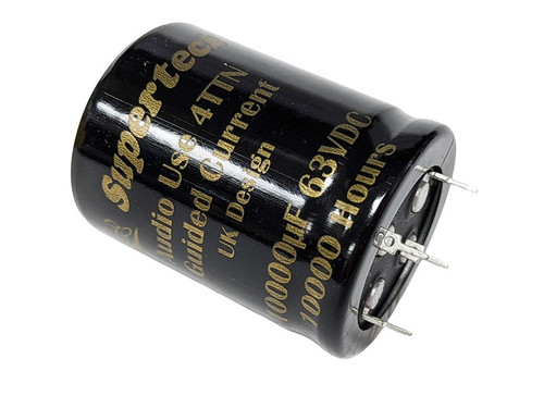 Supertech Electrolytic Capacitor 10000uF 63Vdc 4TTN Audio†Series 4-Pole